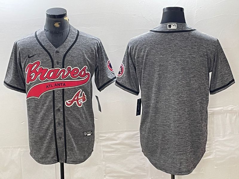 Men Atlanta Braves Blank Grey Jointly 2024 Nike MLB Jersey style 3->atlanta braves->MLB Jersey